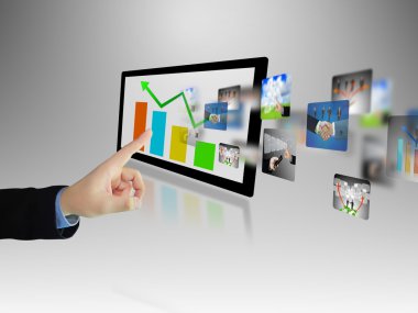 iş grafiği yazma işadamı