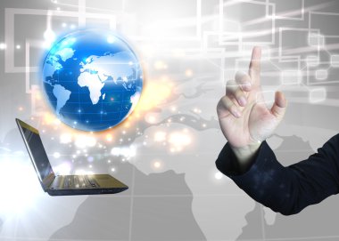 işadamı basın touchscreen.technology kavramı