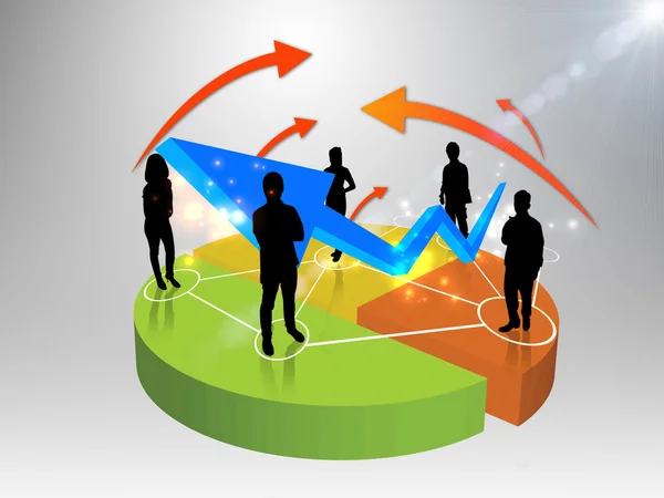 Business team with a chart or graph — Stock Photo, Image