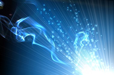 duman ve mavi zemin üzerine yıldız 