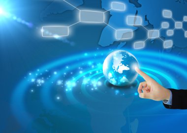 işadamı basın dokunmatik ekran 