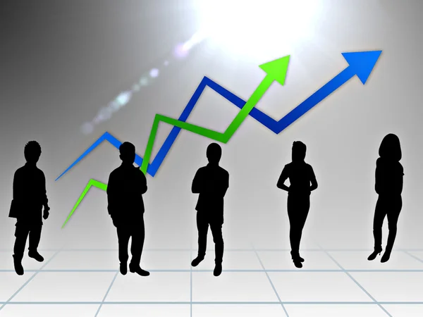 Business people team with  graph — Stock Photo, Image