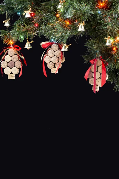 Brinquedos de árvore de Natal de rolhas de vinho . — Fotografia de Stock