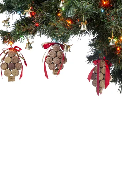 コルク木と空のクリスマス カード. — ストック写真