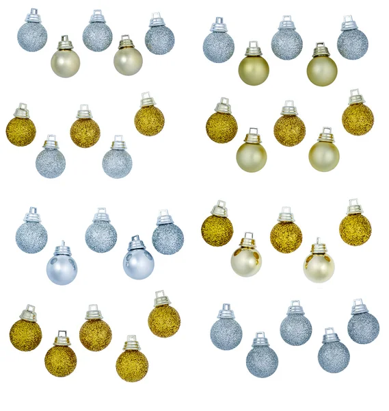 Collection of colored christmas balls,Isolated on white. — Stock Photo, Image