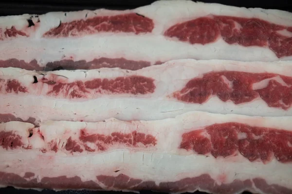 Carne Rodajas Finas Para Olla Caliente Shabu Como Fondo — Foto de Stock