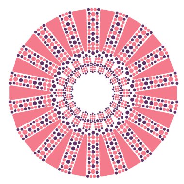 Çember şekilli pembe ve mor vektör. Dekoratif tasarım. Markanız için şablon.