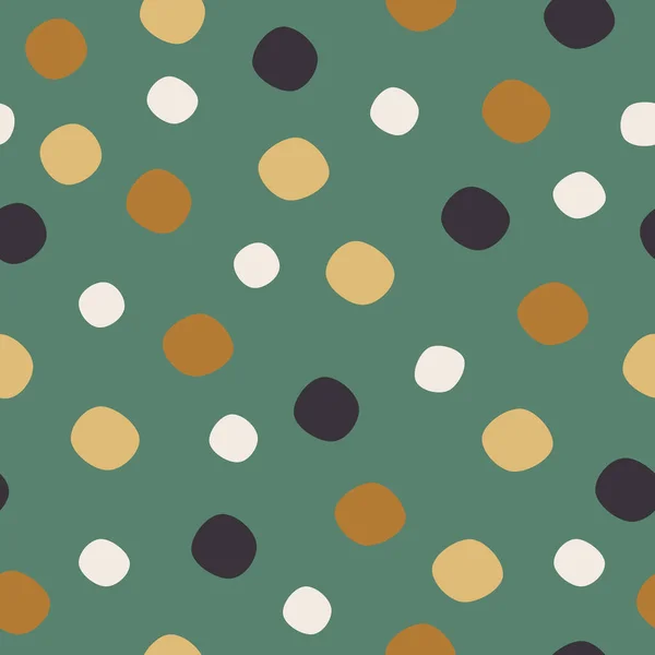 Färgade Cirkel Sömlös Mönster Grön Bakgrund — Stock vektor