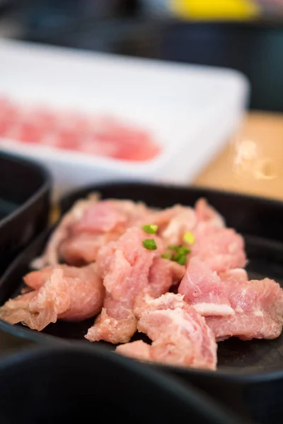 Fresh Chicken Shabu Sukiyaki Close — Stock Photo, Image