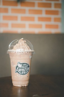 Bangkok, Tayland - 11 Aralık 2021: Mocha frappe,