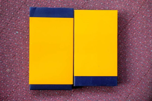 Dos Caja Rectángulo Papel Amarillo —  Fotos de Stock