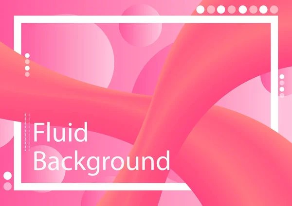 Fluid Pink Background Design Liquid Color Fluid Shapes Composition Fit — стоковый вектор