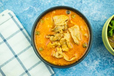 Panang curry with pork. Most famous Thai food. Thai cuisine concept homemade