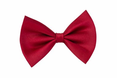 Beyaz arkaplanda izole edilmiş kırmızı papyon