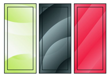 Modern soyut kapaklar seti. Serin eğimli şekiller bileşimi