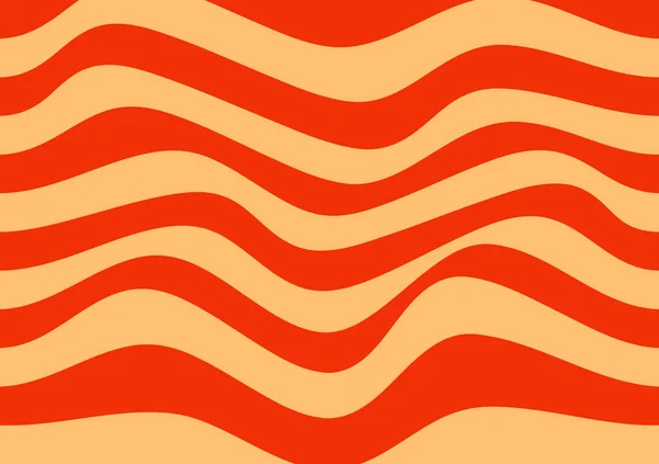 线条和波浪的橙色和红色背景 矢量说明 — 图库矢量图片