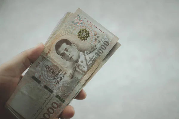 Close 1000 Bath Thajské Peníze Skladě Bankovky Thajské Měny Koncept — Stock fotografie