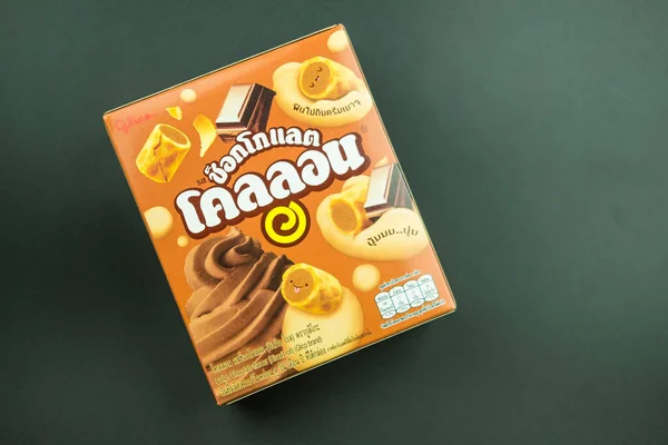 Samut Prakan Tailândia Março 2022 Caixa Embalagem Biscoito Glico Collon — Fotografia de Stock