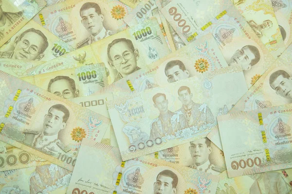 1000 Baht Thajské Bankovky Pozadí Pojem Úspory Plat Platby Finance — Stock fotografie
