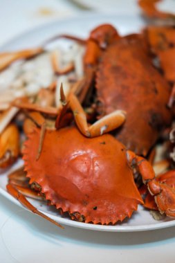 Pişmiş yengeç, ev yapımı yemek.