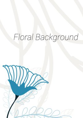 Soyut mavi çiçek hattı sanatı. Baskı, kapak, duvar kağıdı, asgari ve doğal duvar sanatı için soyut bitki sanatı tasarımı. 