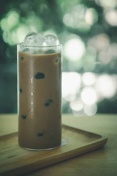 Glas Eines Geeisten Mokkakaffees Frühschoppen — Stockfoto