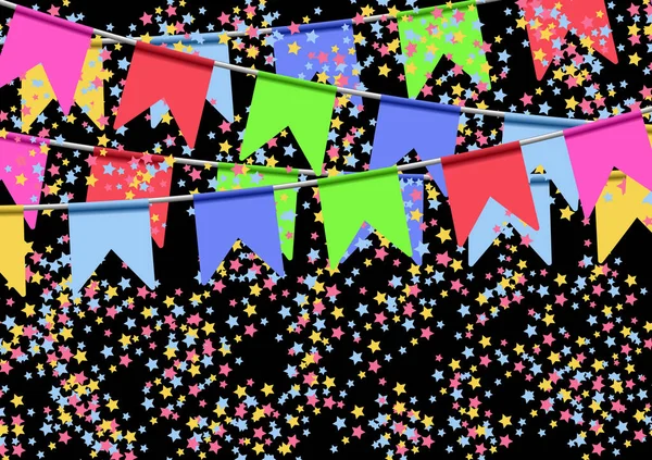 Celebrate Banner Lot Cute Colorful Garland — стоковый вектор