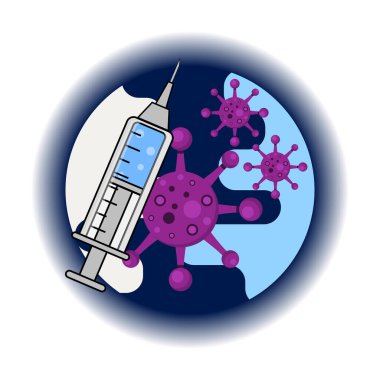 Menekşe virüsü ikonlu ikon plastik şırınga