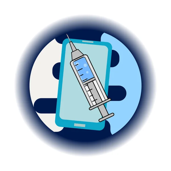 Иконка Пластиковый Медицинский Шприц Мобильного Телефона — стоковый вектор