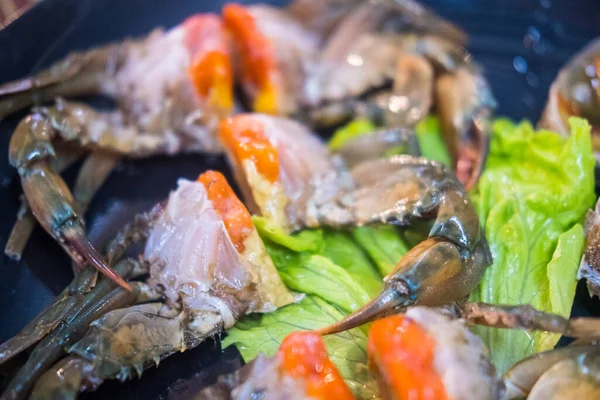 Raw Fresh Egg Crab Delicious Thai Food Close — ストック写真