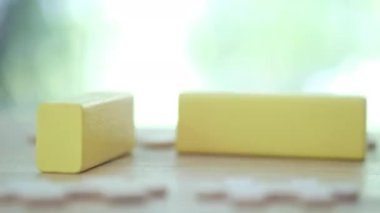 Customer with a question mark. Support concept. Wooden cube with icon question mark