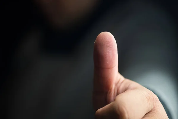 Closeup Thumbs Symbol Man Showing Thumbs — Stok fotoğraf
