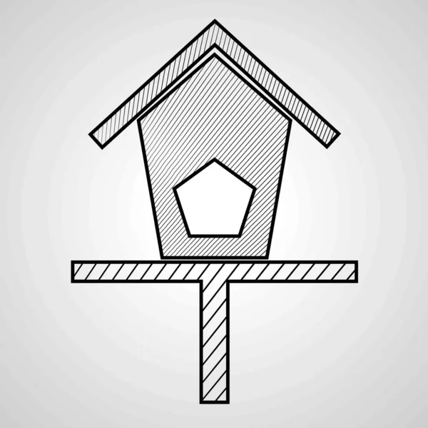 Bird House Vector Art Illustration — Vettoriale Stock