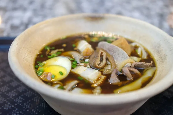 Delicious Paste Rice Flour Boiled Chinese Pasta Square Pork Entrails — Stock Photo, Image