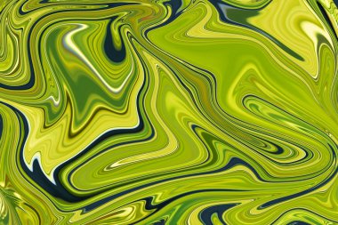 Girdaplı ve sulu şekilli suda yaşayan soyut bir doku. Akışkan sanat arkaplanı ve dalgalı boya renkleri karışımı. Boya karışımının akış efektiyle sıvı duvar kağıdı.