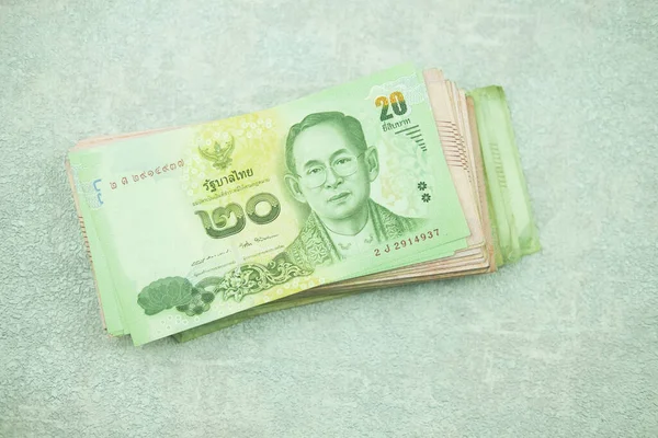 Detailní Záběr Thajské Baht Bankovky 100 Obchodní Finance Spoření Peněz — Stock fotografie