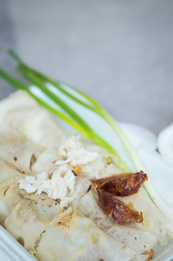 Por Pia Sod in Thai, taze sebzeler, lahanalar, sebzeler paketlenmiş pirinç yaprağı hamuru