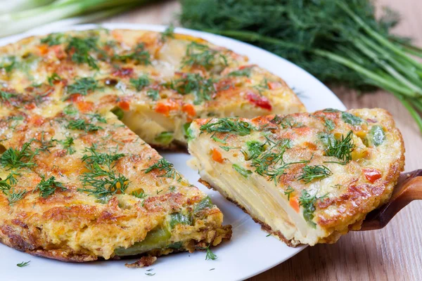 Slice of Spanish potato tortilla — Stock Photo, Image