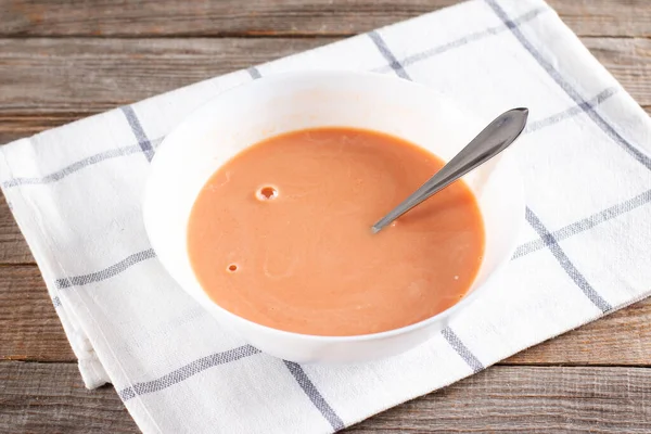 Sour Cream Tomato Sauce Preparation Recipe Step Step Homemade Food — Stockfoto