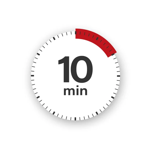 Minuten Zeitschaltuhr Stoppuhr Symbol Flachen Stil Isolierte Vektorillustration — Stockvektor