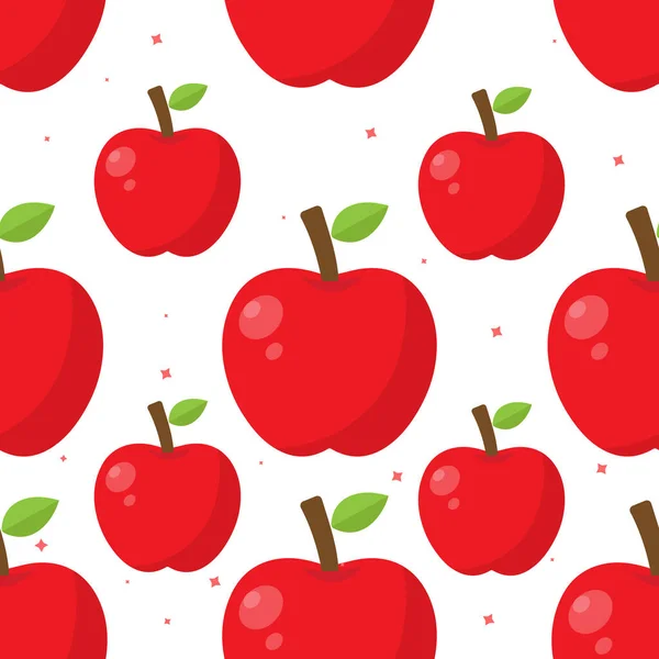 Red Apple Seamless Pattern Fruit Pattern Apple Background Vector Design — Stock Vector