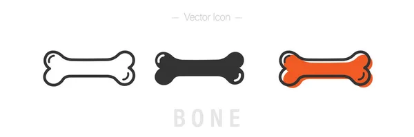 Bone Icon Editable Stroke Isolated White Background — Stockový vektor