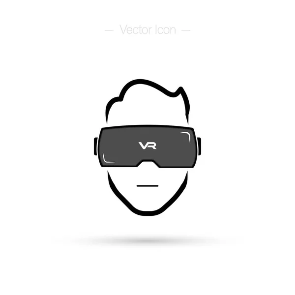 Virtual Reality Headset Man Icon Vector Isolated White Background — Stock Vector