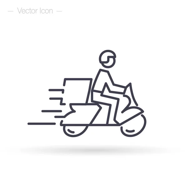 Entrega Rápida Transporte Motocicleta Courier Service Scooter Ilustração Vetorial Isolada — Vetor de Stock