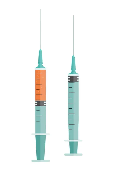 Aşı Iğne Tıbbi Kullanım Için Tam Boş Şırınga Zole Vektör — Stok Vektör