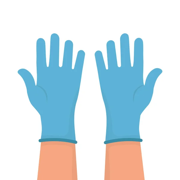 Luvas Limpeza Luva Azul Para Proteger Pele Vírus Germes Bactérias — Vetor de Stock