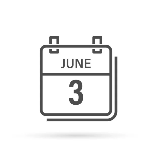Εικόνα Ημερολογίου Σκιά Ιουνίου Μέρα Μήνας Επίπεδη Διανυσματική Απεικόνιση — Διανυσματικό Αρχείο