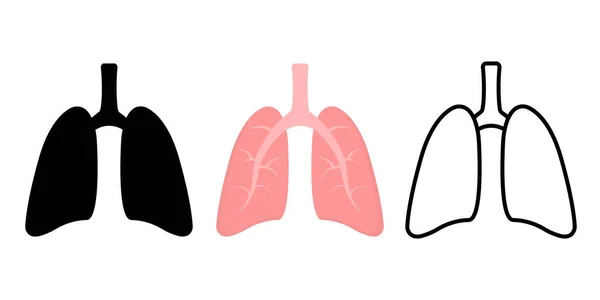 Lungs Icon Set Health Concept Isolated Vector Illustration — Vetor de Stock