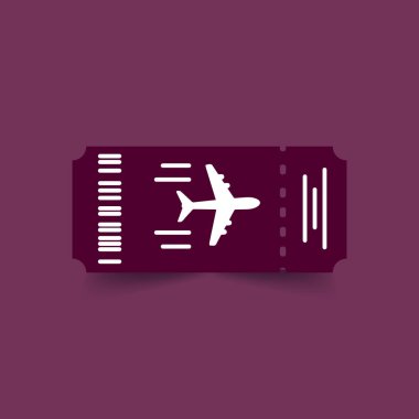 Seyahat, uçak bileti ikonları. Vektör illüstrasyonu