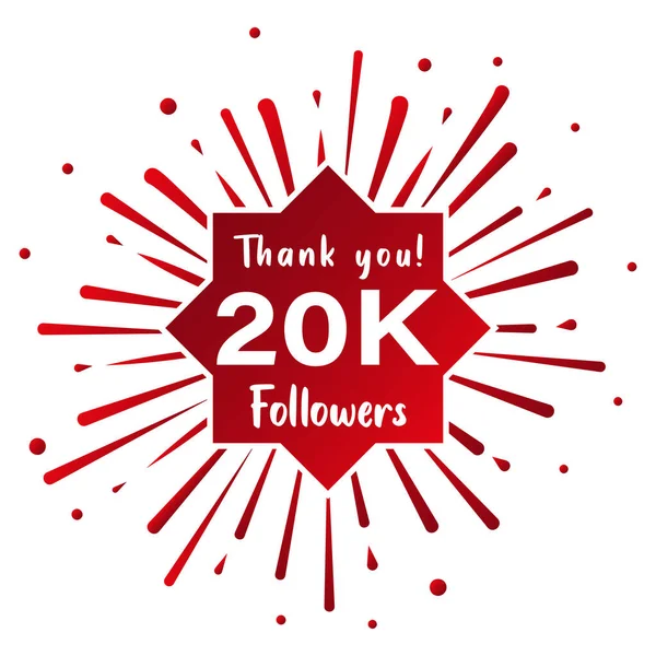 Thank You 000 Followers Social Media Concept 20K Followers Celebration — Vector de stock